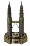 MalezyaDünyadan HediyelerDNY-HD100875Keskin Hediyelik Eşya Ve TekstilVintage Metal Malezya Twin Towers Biblo Antik Bronz 18 cm