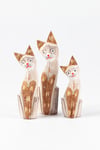 MısırDünyadan HediyelerOZ-UCAT-03BentegraAhşap Üçlü Kedi Biblo Seti Kahve 30 cm
