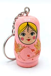 RusyaDünyadan HediyelerDNY-HD100092Keskin Hediyelik Eşya Ve TekstilAhşap Matruşka Bebek Anahtarlık Pembe