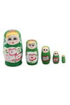 RusyaDünyadan HediyelerDNY-HD100228Keskin Hediyelik Eşya Ve TekstilAhşap Matruşka Bebek 5 li Set Yeşil No.1