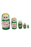 RusyaDünyadan HediyelerDNY-HD100228Keskin Hediyelik Eşya Ve TekstilAhşap Matruşka Bebek 5 li Set Yeşil No.1