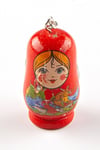 RusyaDünyadan HediyelerDNY-HD100284Keskin Hediyelik Eşya Ve TekstilAhşap Matruşka Bebek Anahtarlık Kırmızı