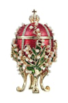 RusyaDünyadan HediyelerDNY-HD100406Keskin Hediyelik Eşya Ve TekstilFaberge Yumurta Swarovski Taşlı Lüks Mücevher Kutusu Kırmızı 8 cm