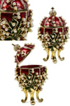 RusyaDünyadan HediyelerDNY-HD100406Keskin Hediyelik Eşya Ve TekstilFaberge Yumurta Swarovski Taşlı Lüks Mücevher Kutusu Kırmızı 8 cm