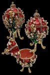 RusyaDünyadan HediyelerDNY-HD100406Keskin Hediyelik Eşya Ve TekstilFaberge Yumurta Swarovski Taşlı Lüks Mücevher Kutusu Kırmızı 8 cm
