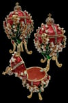 RusyaDünyadan HediyelerDNY-HD100406Keskin Hediyelik Eşya Ve TekstilFaberge Yumurta Swarovski Taşlı Lüks Mücevher Kutusu Kırmızı 8 cm