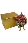 RusyaDünyadan HediyelerDNY-HD100406Keskin Hediyelik Eşya Ve TekstilFaberge Yumurta Swarovski Taşlı Lüks Mücevher Kutusu Kırmızı 8 cm