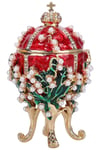 RusyaDünyadan HediyelerDNY-HD100406Keskin Hediyelik Eşya Ve TekstilFaberge Yumurta Swarovski Taşlı Lüks Mücevher Kutusu Kırmızı 8 cm