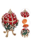 RusyaDünyadan HediyelerDNY-HD100406Keskin Hediyelik Eşya Ve TekstilFaberge Yumurta Swarovski Taşlı Lüks Mücevher Kutusu Kırmızı 8 cm