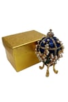 RusyaDünyadan HediyelerDNY-HD100407Keskin Hediyelik Eşya Ve TekstilFaberge Yumurta Swarovski Taşlı Lüks Mücevher Kutusu Mavi 8 cm