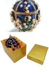 RusyaDünyadan HediyelerDNY-HD100407Keskin Hediyelik Eşya Ve TekstilFaberge Yumurta Swarovski Taşlı Lüks Mücevher Kutusu Mavi 8 cm