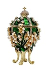 RusyaDünyadan HediyelerDNY-HD100408Keskin Hediyelik Eşya Ve TekstilFaberge Yumurta Swarovski Taşlı Lüks Mücevher Kutusu Yeşil 8 cm