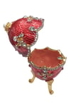 RusyaDünyadan HediyelerDNY-HD100409Keskin Hediyelik Eşya Ve TekstilFaberge Yumurta Swarovski Taşlı Lüks Mücevher Kutusu Kırmızı 9 cm