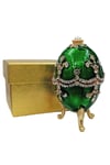 RusyaDünyadan HediyelerDNY-HD100411Keskin Hediyelik Eşya Ve TekstilFaberge Yumurta Swarovski Taşlı Lüks Mücevher Kutusu Yeşil 9 cm