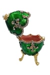 RusyaDünyadan HediyelerDNY-HD100411Keskin Hediyelik Eşya Ve TekstilFaberge Yumurta Swarovski Taşlı Lüks Mücevher Kutusu Yeşil 9 cm