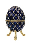 RusyaDünyadan HediyelerDNY-HD100413Keskin Hediyelik Eşya Ve TekstilFaberge Yumurta Swarovski Taşlı Lüks Mücevher Kutusu Mavi 10 cm