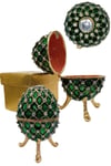 RusyaDünyadan HediyelerDNY-HD100414Keskin Hediyelik Eşya Ve TekstilFaberge Yumurta Swarovski Taşlı Lüks Mücevher Kutusu Yeşil 10 cm