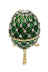 RusyaDünyadan HediyelerDNY-HD100414Keskin Hediyelik Eşya Ve TekstilFaberge Yumurta Swarovski Taşlı Lüks Mücevher Kutusu Yeşil 10 cm
