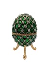 RusyaDünyadan HediyelerDNY-HD100414Keskin Hediyelik Eşya Ve TekstilFaberge Yumurta Swarovski Taşlı Lüks Mücevher Kutusu Yeşil 10 cm