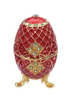 RusyaDünyadan HediyelerDNY-HD100415Keskin Hediyelik Eşya Ve TekstilFaberge Yumurta Swarovski Taşlı Lüks Mücevher Kutusu Kırmızı 10cm