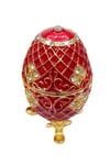 RusyaDünyadan HediyelerDNY-HD100415Keskin Hediyelik Eşya Ve TekstilFaberge Yumurta Swarovski Taşlı Lüks Mücevher Kutusu Kırmızı 10cm