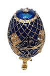 RusyaDünyadan HediyelerDNY-HD100416Keskin Hediyelik Eşya Ve TekstilFaberge Yumurta Swarovski Taşlı Lüks Mücevher Kutusu Mavi 10cm