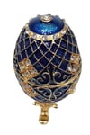 RusyaDünyadan HediyelerDNY-HD100416Keskin Hediyelik Eşya Ve TekstilFaberge Yumurta Swarovski Taşlı Lüks Mücevher Kutusu Mavi 10cm