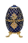 RusyaDünyadan HediyelerDNY-HD100416Keskin Hediyelik Eşya Ve TekstilFaberge Yumurta Swarovski Taşlı Lüks Mücevher Kutusu Mavi 10cm