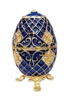 RusyaDünyadan HediyelerDNY-HD100416Keskin Hediyelik Eşya Ve TekstilFaberge Yumurta Swarovski Taşlı Lüks Mücevher Kutusu Mavi 10cm