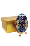 RusyaDünyadan HediyelerDNY-HD100416Keskin Hediyelik Eşya Ve TekstilFaberge Yumurta Swarovski Taşlı Lüks Mücevher Kutusu Mavi 10cm