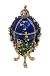 RusyaDünyadan HediyelerDNY-HD100419Keskin Hediyelik Eşya Ve TekstilFaberge Yumurta Swarovski Taşlı Lüks Mücevher Kutusu Mavi 12 cm
