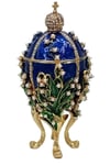 RusyaDünyadan HediyelerDNY-HD100419Keskin Hediyelik Eşya Ve TekstilFaberge Yumurta Swarovski Taşlı Lüks Mücevher Kutusu Mavi 12 cm