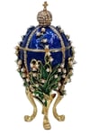 RusyaDünyadan HediyelerDNY-HD100419Keskin Hediyelik Eşya Ve TekstilFaberge Yumurta Swarovski Taşlı Lüks Mücevher Kutusu Mavi 12 cm
