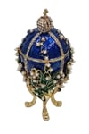 RusyaDünyadan HediyelerDNY-HD100419Keskin Hediyelik Eşya Ve TekstilFaberge Yumurta Swarovski Taşlı Lüks Mücevher Kutusu Mavi 12 cm