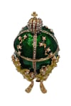 RusyaDünyadan HediyelerDNY-HD100420Keskin Hediyelik Eşya Ve TekstilFaberge Yumurta Swarovski Taşlı Lüks Mücevher Kutusu Yeşil 12 cm