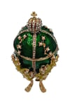 RusyaDünyadan HediyelerDNY-HD100420Keskin Hediyelik Eşya Ve TekstilFaberge Yumurta Swarovski Taşlı Lüks Mücevher Kutusu Yeşil 12 cm