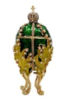 RusyaDünyadan HediyelerDNY-HD100420Keskin Hediyelik Eşya Ve TekstilFaberge Yumurta Swarovski Taşlı Lüks Mücevher Kutusu Yeşil 12 cm