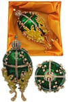 RusyaDünyadan HediyelerDNY-HD100420Keskin Hediyelik Eşya Ve TekstilFaberge Yumurta Swarovski Taşlı Lüks Mücevher Kutusu Yeşil 12 cm