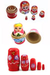 RusyaDünyadan HediyelerDNY-HD100426Keskin Hediyelik Eşya Ve TekstilAhşap Matruşka Bebek Beşli Set Kırmızı