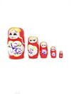RusyaDünyadan HediyelerDNY-HD100426Keskin Hediyelik Eşya Ve TekstilAhşap Matruşka Bebek Beşli Set Kırmızı