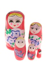 RusyaDünyadan HediyelerDNY-HD100427Keskin Hediyelik Eşya Ve TekstilAhşap Matruşka Bebek Beşli Set Pembe