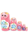 RusyaDünyadan HediyelerDNY-HD100427Keskin Hediyelik Eşya Ve TekstilAhşap Matruşka Bebek Beşli Set Pembe