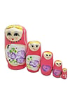 RusyaDünyadan HediyelerDNY-HD100427Keskin Hediyelik Eşya Ve TekstilAhşap Matruşka Bebek Beşli Set Pembe