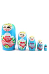 RusyaDünyadan HediyelerDNY-HD100428Keskin Hediyelik Eşya Ve TekstilAhşap Matruşka Bebek Beşli Set Mavi