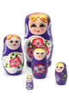 RusyaDünyadan HediyelerDNY-HD100429Keskin Hediyelik Eşya Ve TekstilAhşap Matruşka Bebek Beşli Set Mor
