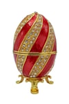 RusyaDünyadan HediyelerDNY-HD100601Keskin Hediyelik Eşya Ve TekstilFaberge Yumurta Swarovski Taşlı Lüks Mücevher Kutusu Sarı Kırmızı 10cm HEDİYELİ