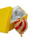 RusyaDünyadan HediyelerDNY-HD100601Keskin Hediyelik Eşya Ve TekstilFaberge Yumurta Swarovski Taşlı Lüks Mücevher Kutusu Sarı Kırmızı 10cm HEDİYELİ