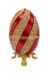 RusyaDünyadan HediyelerDNY-HD100601Keskin Hediyelik Eşya Ve TekstilFaberge Yumurta Swarovski Taşlı Lüks Mücevher Kutusu Sarı Kırmızı 10cm HEDİYELİ