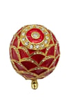 RusyaDünyadan HediyelerDNY-HD100603Keskin Hediyelik Eşya Ve TekstilFaberge Yumurta Swarovski Taşlı Lüks Mücevher Kutusu Kırmızı Gold 10cm HEDİYELİ