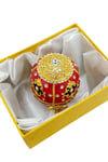 RusyaDünyadan HediyelerDNY-HD100604Keskin Hediyelik Eşya Ve TekstilFaberge Yumurta Swarovski Taşlı Lüks Mücevher Kutusu Kırmızı Gold 8 cm